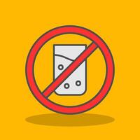 No drink Filled Shadow Icon vector