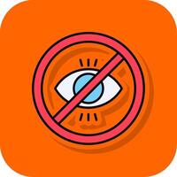 No illegitimate Filled Orange background Icon vector