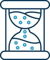 Sand clock Line Blue Two Color Icon vector