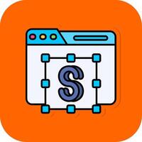 Text editor Filled Orange background Icon vector