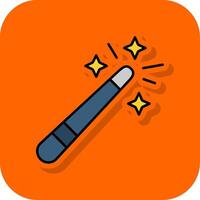 Magic wand Filled Orange background Icon vector