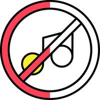 No music Filled Half Cut Icon vector