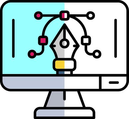 Graphic editor Filled Half Cut Icon