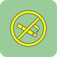 No de fumar lleno amarillo icono vector