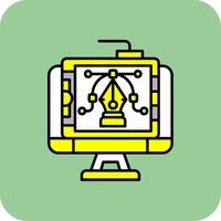 gráfico diseño lleno amarillo icono vector