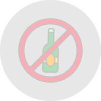 No alcohol línea lleno ligero circulo icono vector