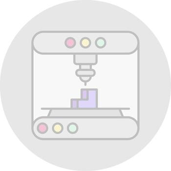 3d modeling Line Filled Light Circle Icon vector