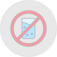 No drink Line Filled Light Circle Icon vector