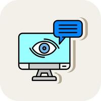 Visual communication Line Filled White Shadow Icon vector