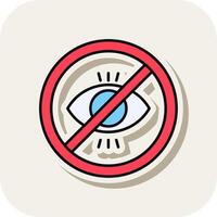 No illegitimate Line Filled White Shadow Icon vector