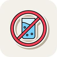 No drink Line Filled White Shadow Icon vector