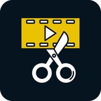 Video editor Glyph Two Color Icon vector