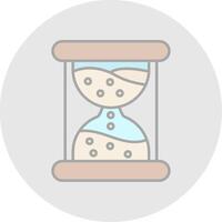 Sand clock Line Filled Light Circle Icon vector