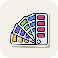 Color sample Line Filled White Shadow Icon vector