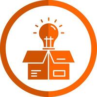 Think outside the box Glyph Orange Circle Icon vector
