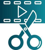 Video editor Glyph Gradient Round Corner Icon vector