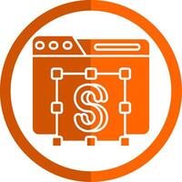 Text editor Glyph Orange Circle Icon vector