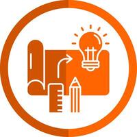 Design process Glyph Orange Circle Icon vector