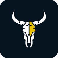 Bull skull Glyph Two Color Icon vector