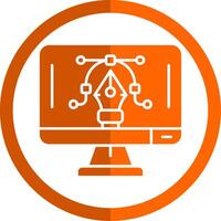 Graphic editor Glyph Orange Circle Icon vector