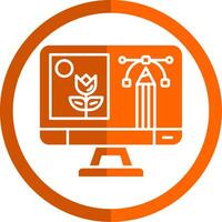 Photo editing Glyph Orange Circle Icon vector
