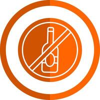 No alcohol Glyph Orange Circle Icon vector