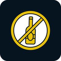 No alcohol Glyph Two Color Icon vector