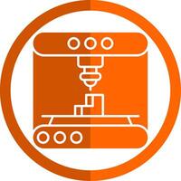 3d modelado glifo naranja circulo icono vector