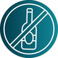 No alcohol Glyph Gradient Round Corner Icon vector