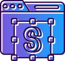 Text editor Gradient Filled Icon vector