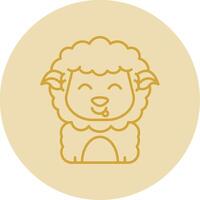 Tongue Line Yellow Circle Icon vector