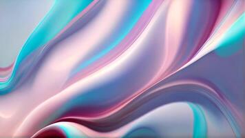 AI Generated Animated 3D waving cloth texture. Liquid holographic background. Smooth silk cloth surface with ripples and folds in tissue. 4K seamless looping animation. abstract background fluid and video