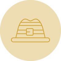 sombrero línea amarillo circulo icono vector