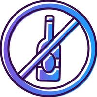 No alcohol degradado lleno icono vector