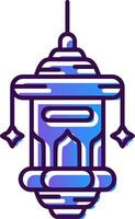 Oil lamp Gradient Filled Icon vector