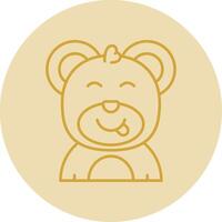 Tongue Line Yellow Circle Icon vector