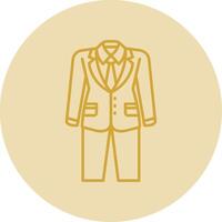 traje línea amarillo circulo icono vector