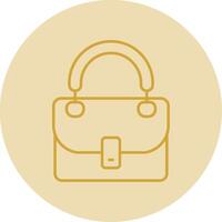 Purse Line Yellow Circle Icon vector