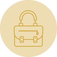 Handbag Line Yellow Circle Icon vector