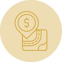 Atm Line Yellow Circle Icon vector