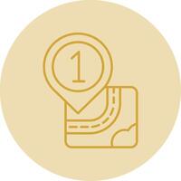 One Line Yellow Circle Icon vector