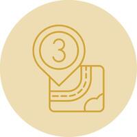 Three Line Yellow Circle Icon vector