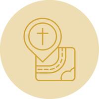 Church Line Yellow Circle Icon vector