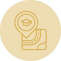 University Line Yellow Circle Icon vector