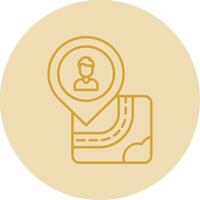 Human Line Yellow Circle Icon vector