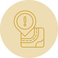 Warning Line Yellow Circle Icon vector