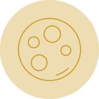 Moon Line Yellow Circle Icon vector