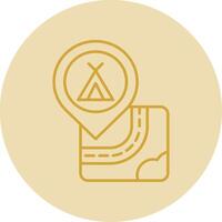 Caming Line Yellow Circle Icon vector