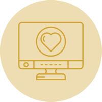 Heart Line Yellow Circle Icon vector