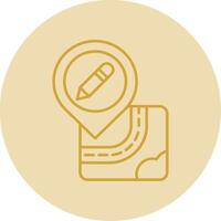 Edit Line Yellow Circle Icon vector